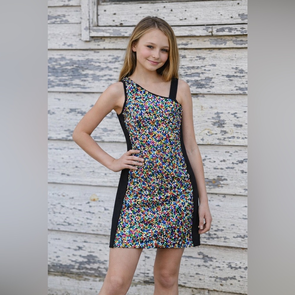 Hannah Banana Festive Colorful Sequins Teen Girls Dress 16 NWT Special Occasion
